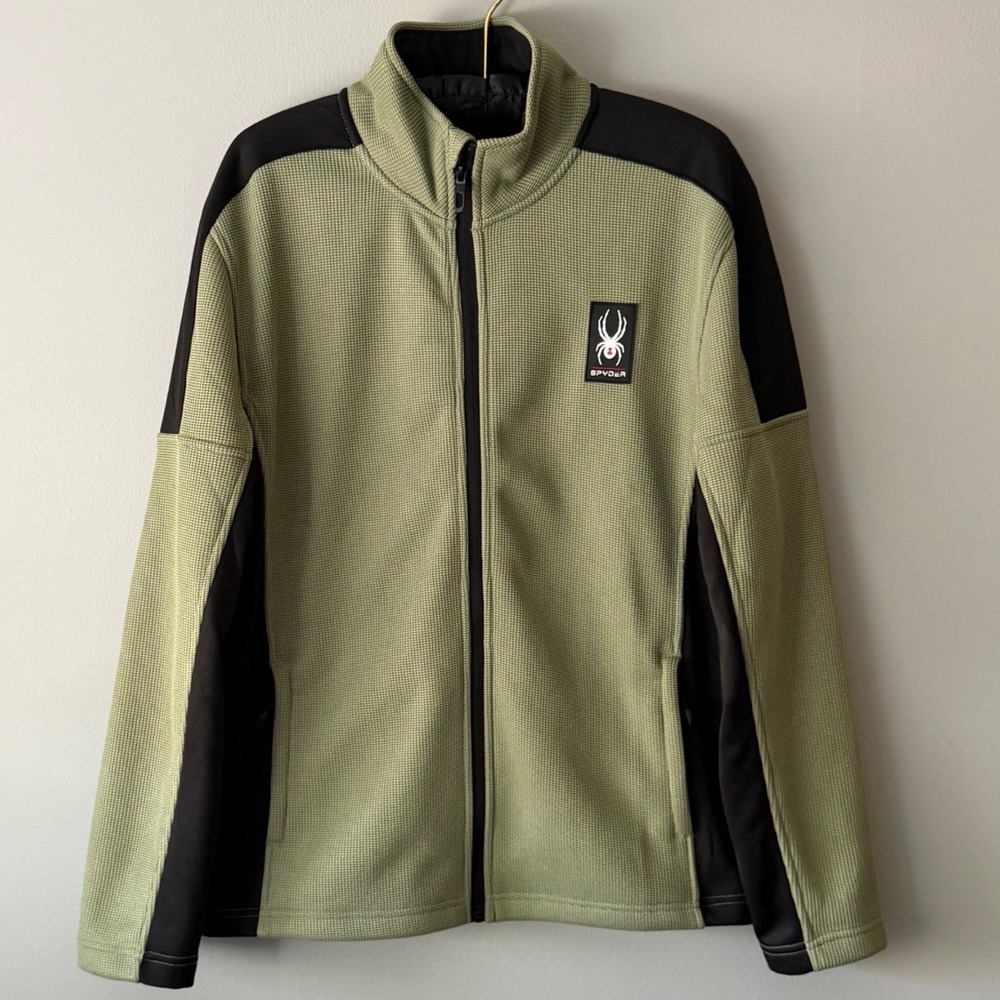 Spyder Knit Zip Jacket Men's Medium Mendoza Olive Green